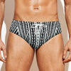 Black And White Maori Tattoo Print Men's Swim Briefs