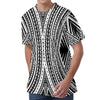 Black And White Maori Tattoo Print Men's Velvet T-Shirt