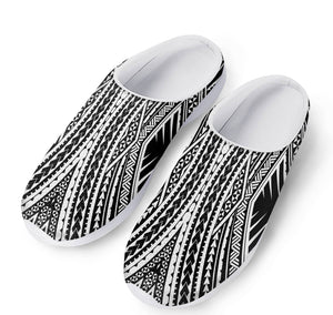 Black And White Maori Tattoo Print Mesh Casual Shoes