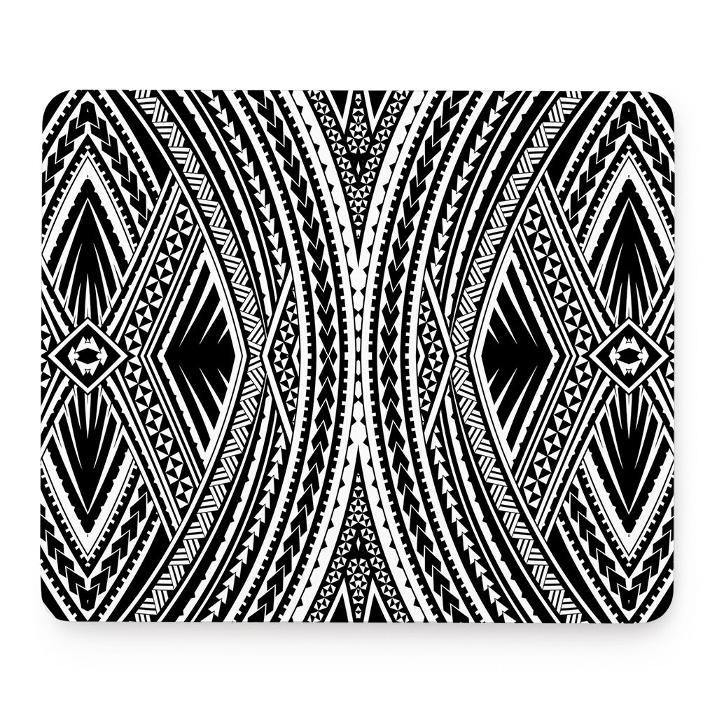 Black And White Maori Tattoo Print Mouse Pad