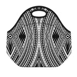 Black And White Maori Tattoo Print Neoprene Lunch Bag