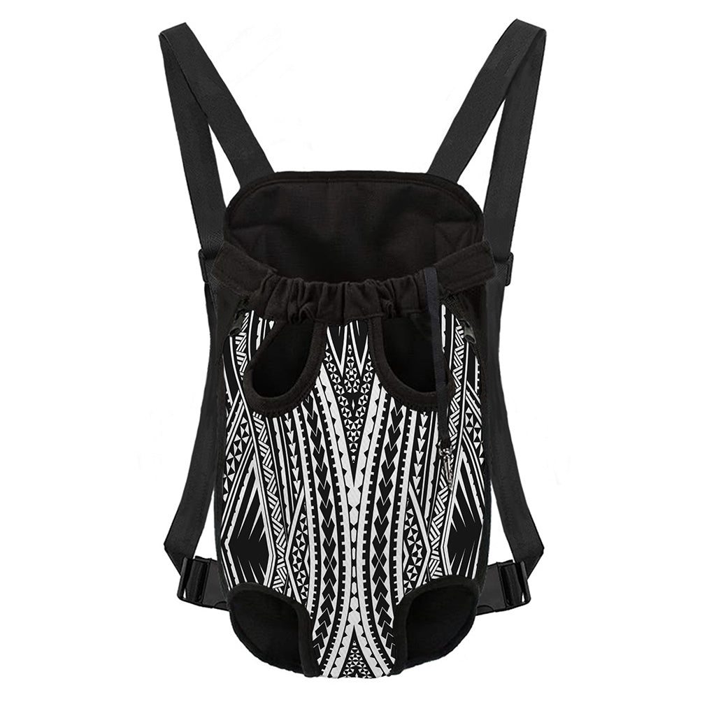 Black And White Maori Tattoo Print Pet Carrier Backpack