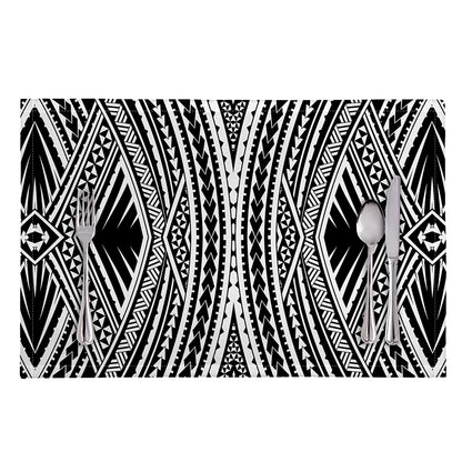 Black And White Maori Tattoo Print Placemat