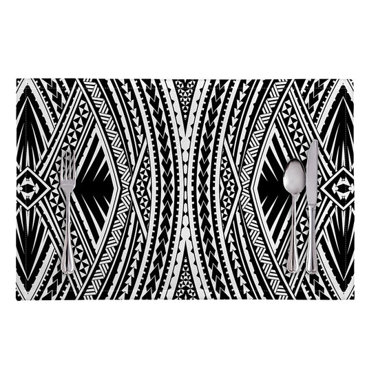 Black And White Maori Tattoo Print Placemat