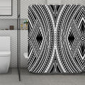 Black And White Maori Tattoo Print Polyester Shower Curtain