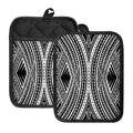 Black And White Maori Tattoo Print Pot Holders With Pocket