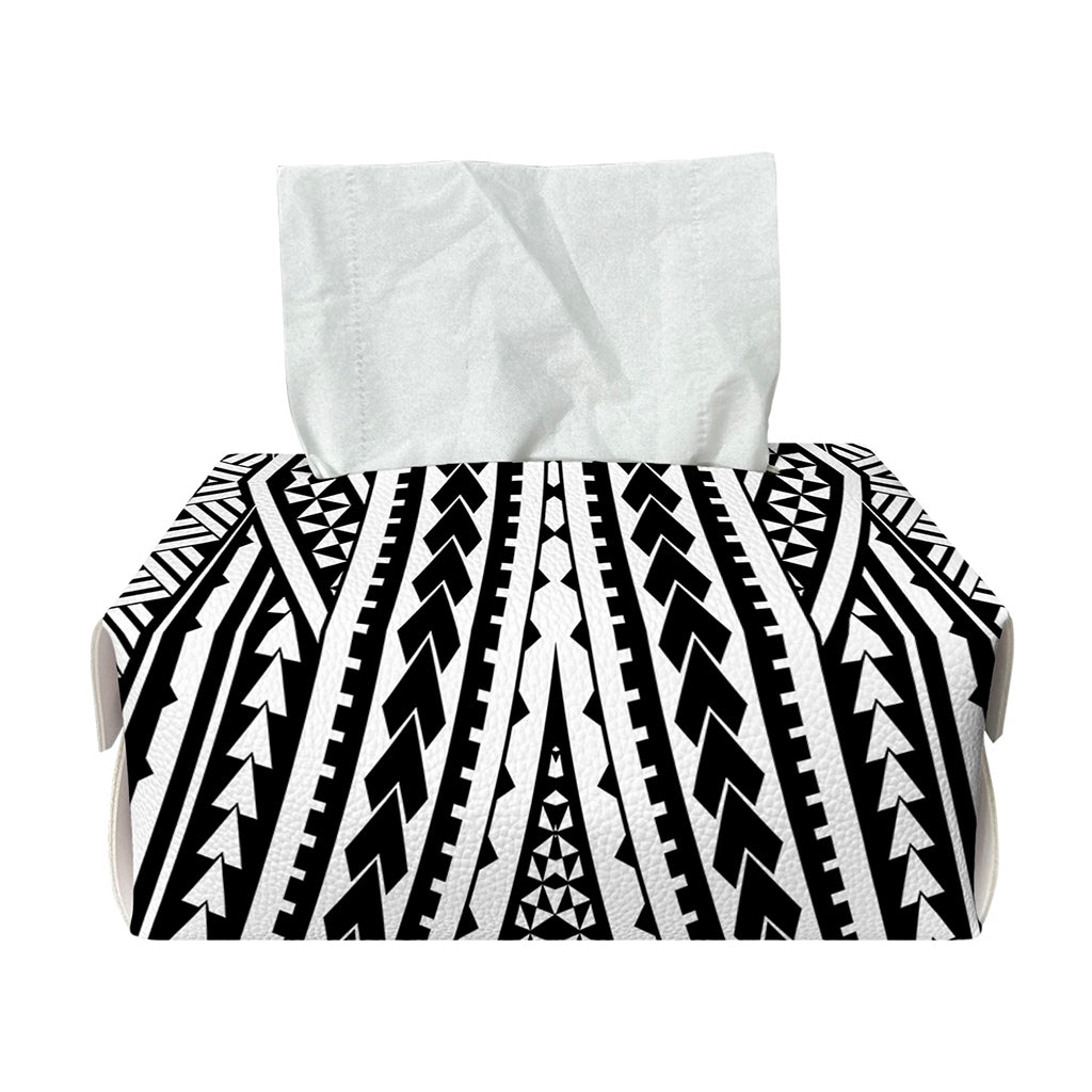 Black And White Maori Tattoo Print Rectangle Tissue Box Cover