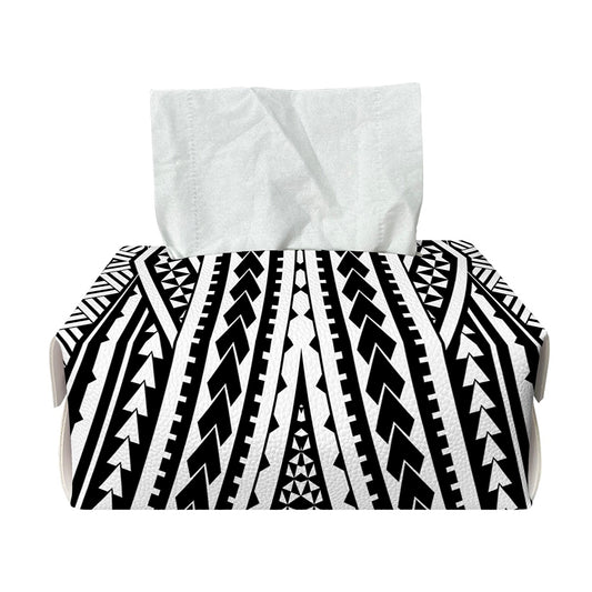 Black And White Maori Tattoo Print Rectangle Tissue Box Cover