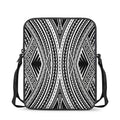 Black And White Maori Tattoo Print Rectangular Crossbody Bag