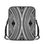 Black And White Maori Tattoo Print Rectangular Crossbody Bag