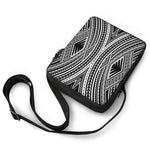 Black And White Maori Tattoo Print Rectangular Crossbody Bag