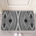 Black And White Maori Tattoo Print Rubber Doormat