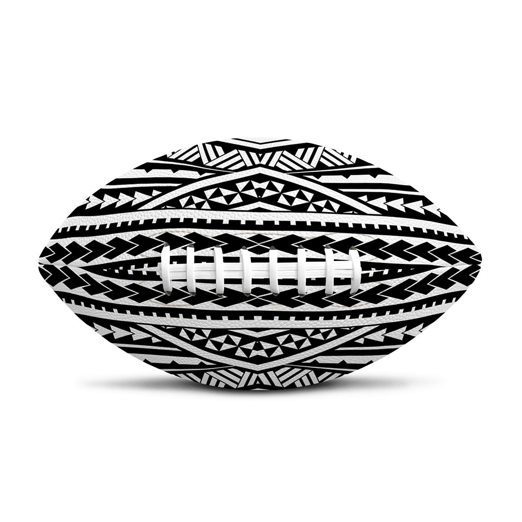 Black And White Maori Tattoo Print Rugby Ball