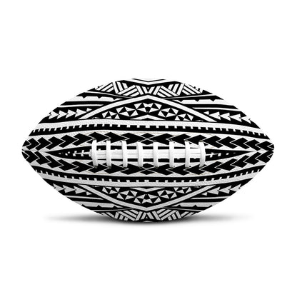 Black And White Maori Tattoo Print Rugby Ball