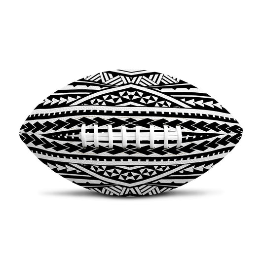 Black And White Maori Tattoo Print Rugby Ball