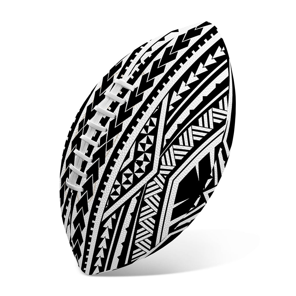 Black And White Maori Tattoo Print Rugby Ball
