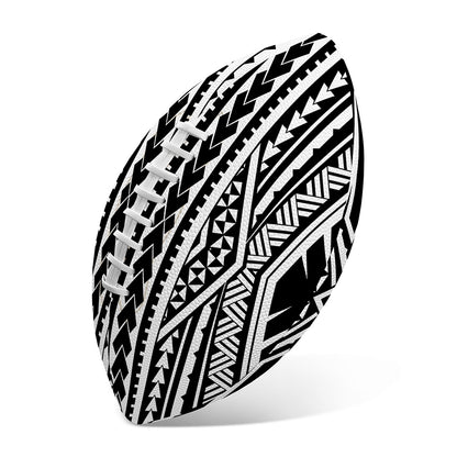 Black And White Maori Tattoo Print Rugby Ball