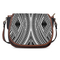 Black And White Maori Tattoo Print Saddle Bag