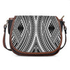 Black And White Maori Tattoo Print Saddle Bag