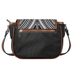 Black And White Maori Tattoo Print Saddle Bag