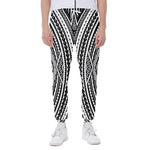 Black And White Maori Tattoo Print Scuba Joggers