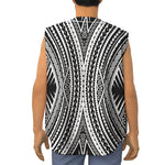 Black And White Maori Tattoo Print Sleeveless Baseball Jersey