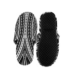 Black And White Maori Tattoo Print Slippers