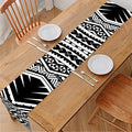 Black And White Maori Tattoo Print Table Runner