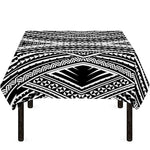 Black And White Maori Tattoo Print Tablecloth