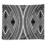 Black And White Maori Tattoo Print Tapestry