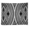 Black And White Maori Tattoo Print Tapestry