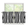 Black And White Maori Tattoo Print Tier Curtains