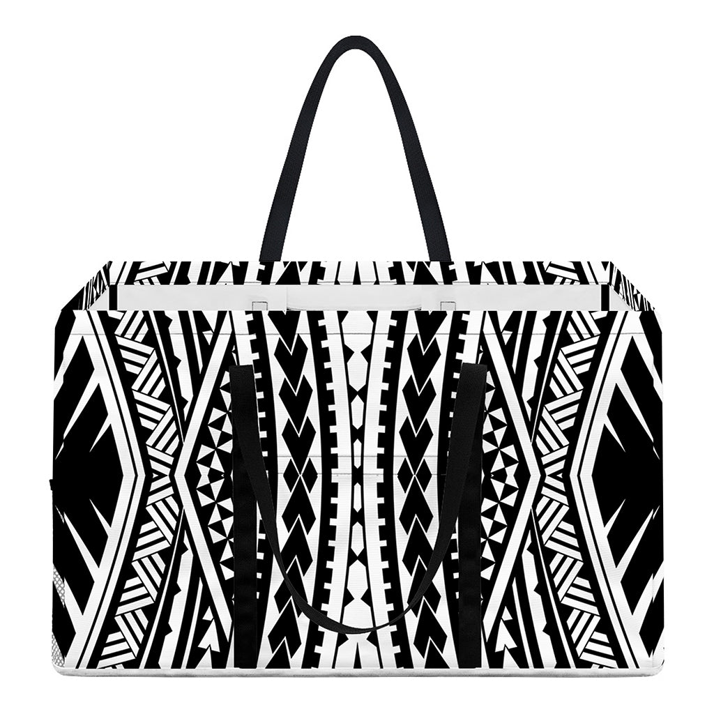 Black And White Maori Tattoo Print Utility Tote Bag