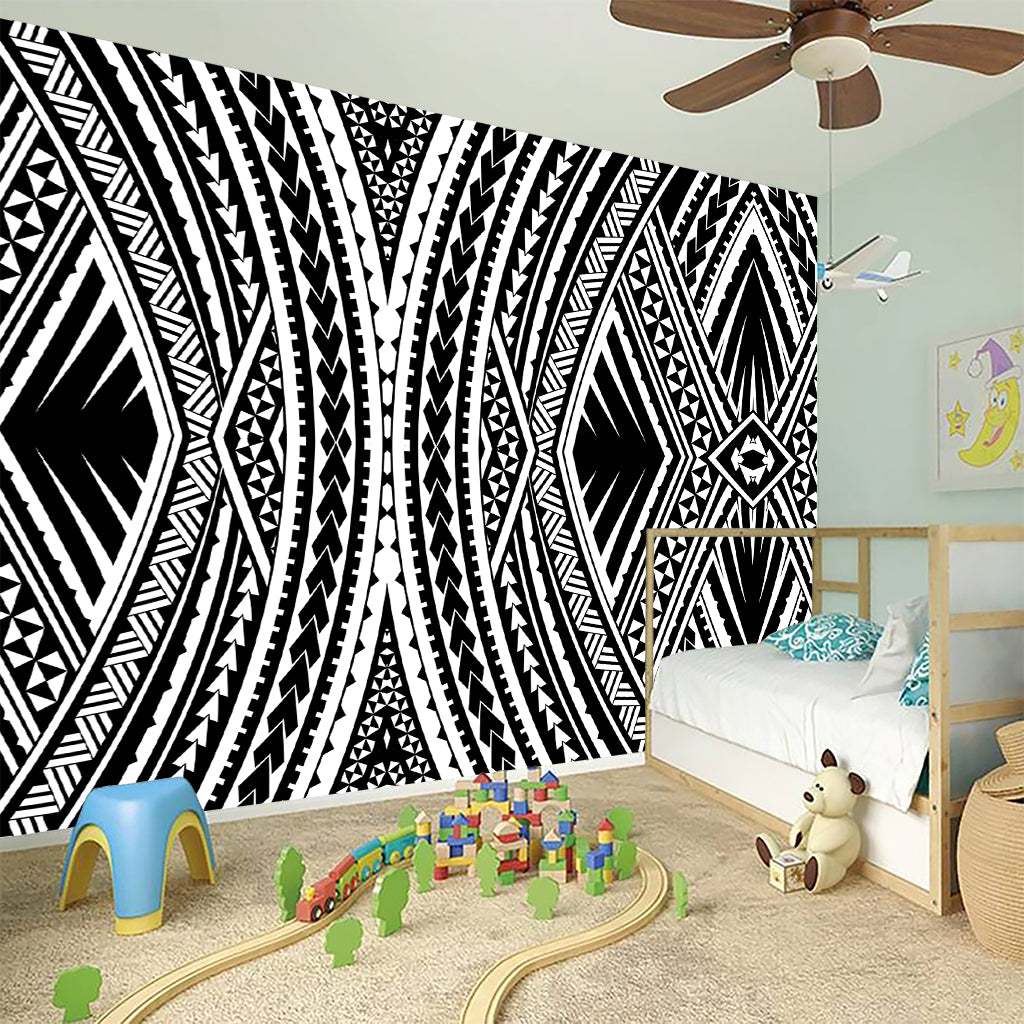 Black And White Maori Tattoo Print Wall Sticker