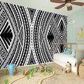 Black And White Maori Tattoo Print Wall Sticker