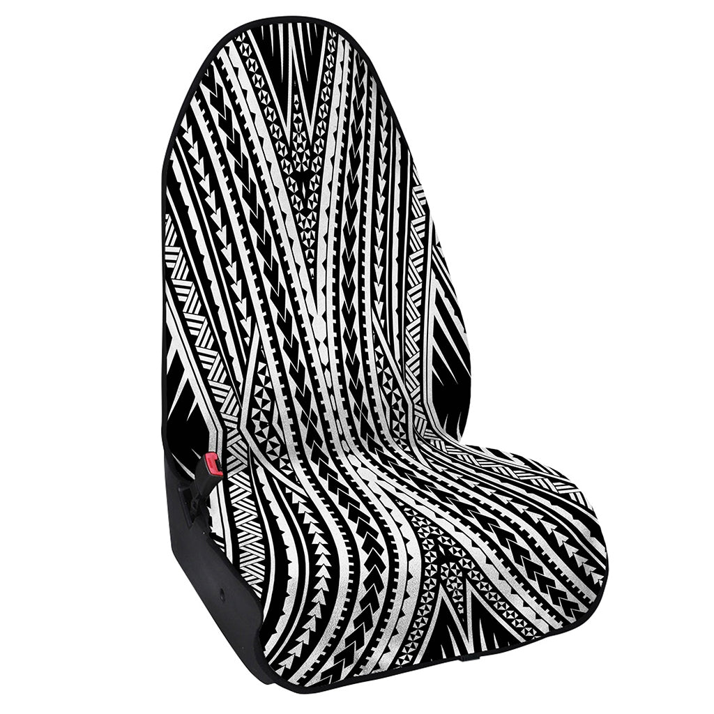 Black And White Maori Tattoo Print Waterproof Car Seat Cover