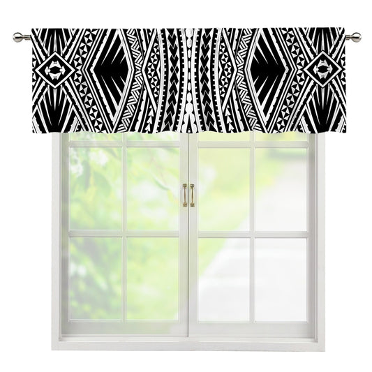 Black And White Maori Tattoo Print Window Valance