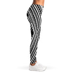 Black And White Maori Tattoo Print Women's Leggings