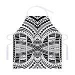 Black And White Maori Tribal Print Adjustable Apron