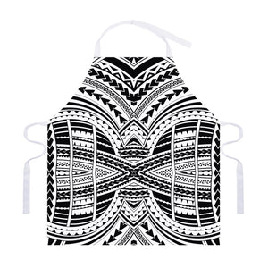 Black And White Maori Tribal Print Adjustable Apron