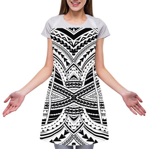 Black And White Maori Tribal Print Adjustable Apron