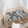 Black And White Maori Tribal Print Baby Crib Sheet