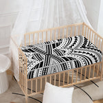 Black And White Maori Tribal Print Baby Crib Sheet
