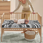 Black And White Maori Tribal Print Baby Crib Sheet