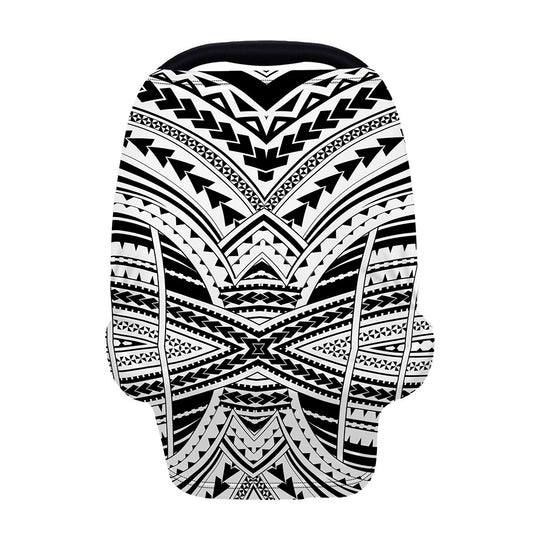 Black And White Maori Tribal Print Baby Seat Cover