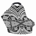 Black And White Maori Tribal Print Baby Seat Cover
