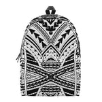 Black And White Maori Tribal Print Backpack