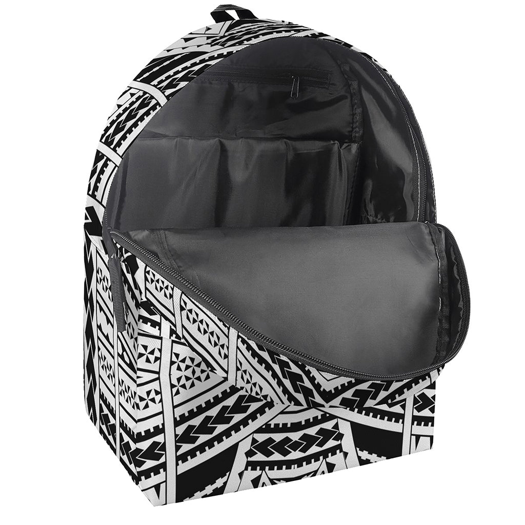 Black And White Maori Tribal Print Backpack