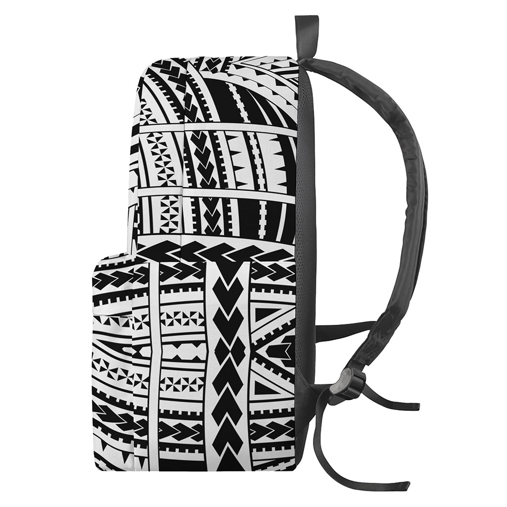 Black And White Maori Tribal Print Backpack