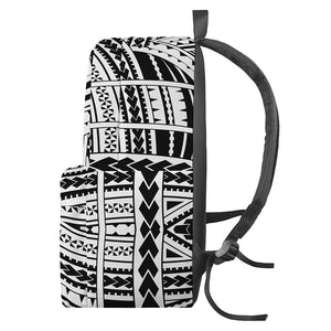 Black And White Maori Tribal Print Backpack